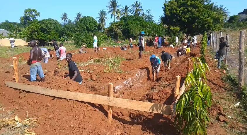 The school building had begun.