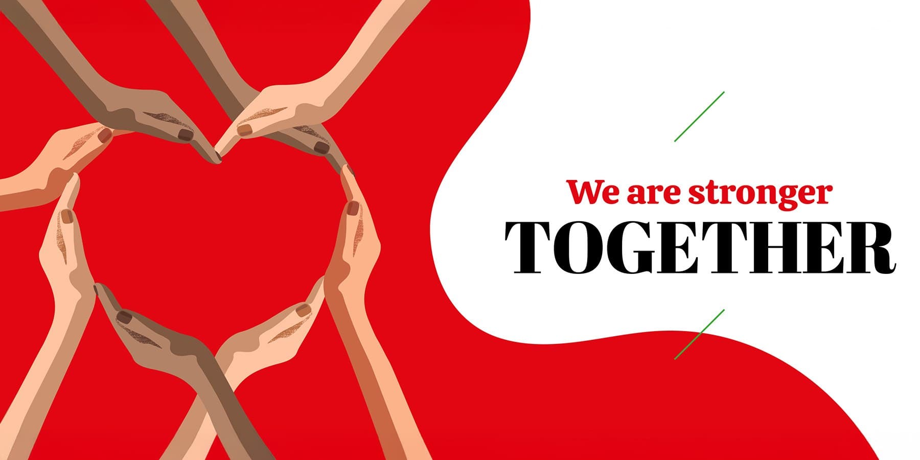 We are stronger together - hands forming a heart